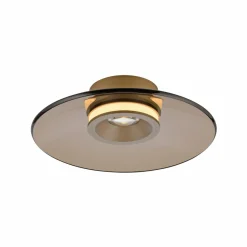 PURE Plafonnier LED Moon, bronze, Ø 32 cm, verre/aluminium| Plafonniers Led|Plafonniers