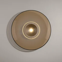 PURE Plafonnier LED Moon, bronze, Ø 32 cm, verre/aluminium| Plafonniers Led|Plafonniers