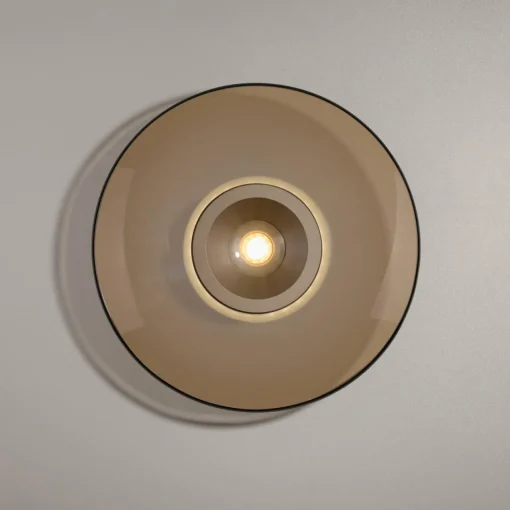 PURE Plafonnier LED Moon, bronze, Ø 32 cm, verre/aluminium| Plafonniers Led|Plafonniers
