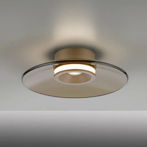 PURE Plafonnier LED Moon, bronze, Ø 32 cm, verre/aluminium| Plafonniers Led|Plafonniers