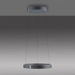 PURE Suspension LED E-Clipse, gris, Ø 50 cm, métal, CCT| Suspensions Led|Suspensions