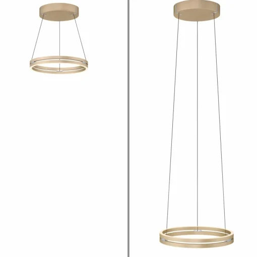 PURE Suspension LED E-Loop, laiton, Ø 50 cm Aluminium CCT| Suspensions Led|Suspensions