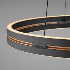PURE Suspension LED E-Loop, noir, Ø 70 cm Aluminium CCT| Suspensions Led|Suspensions