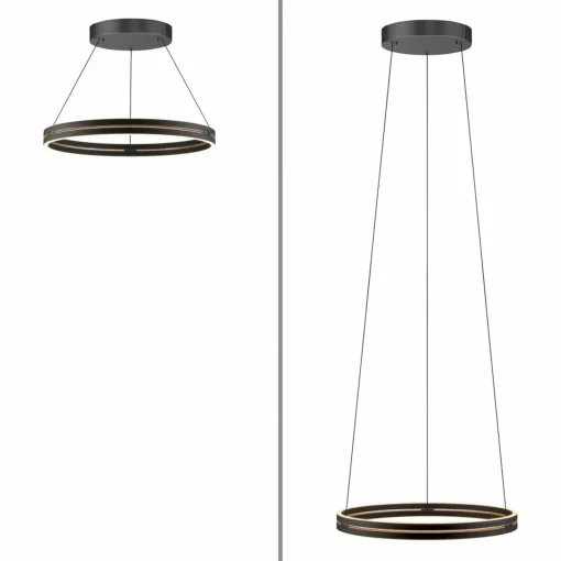 PURE Suspension LED E-Loop, noir, Ø 70 cm Aluminium CCT| Suspensions Led|Suspensions