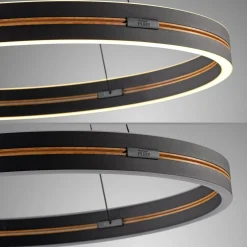 PURE Suspension LED E-Loop, noir, Ø 70 cm Aluminium CCT| Suspensions Led|Suspensions
