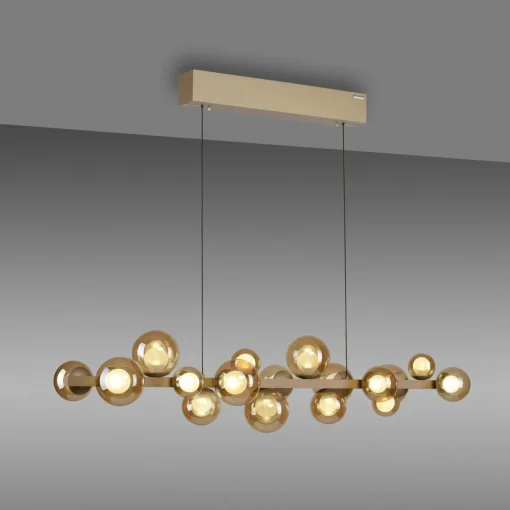 PURE Suspension LED E-Popup bronze verre/métal CCT 18-flux.| Suspensions Led|Suspensions