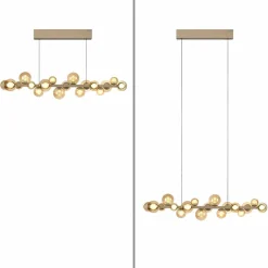 PURE Suspension LED E-Popup bronze verre/métal CCT 18-flux.| Suspensions Led|Suspensions