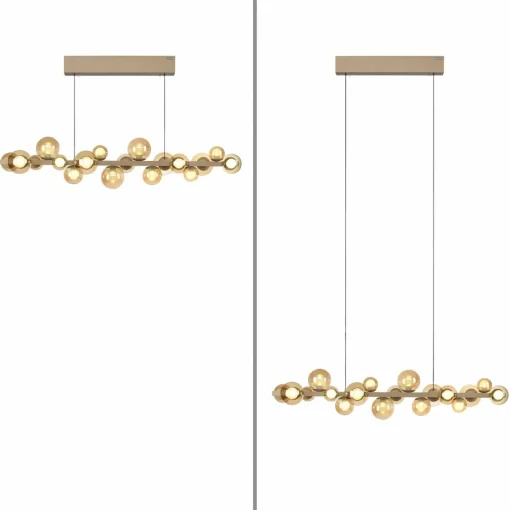 PURE Suspension LED E-Popup bronze verre/métal CCT 18-flux.| Suspensions Led|Suspensions