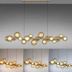 PURE Suspension LED E-Popup bronze verre/métal CCT 18-flux.| Suspensions Led|Suspensions