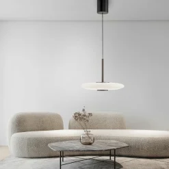 PURE Suspension LED E-Vitrum, brun/opale, verre/aluminium CCT| Suspensions Led|Suspensions