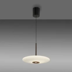 PURE Suspension LED E-Vitrum, brun/opale, verre/aluminium CCT| Suspensions Led|Suspensions