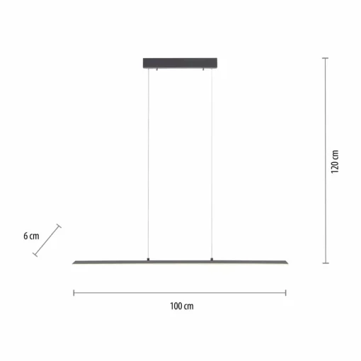 PURE Suspension LED Lite, anthracite, 100 cm, CCT, intensité variable| Suspensions Led|Suspensions