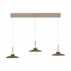 PURE Suspension LED Moon, bronze, verre/aluminium à 3 lampes| Suspensions Led|Suspensions