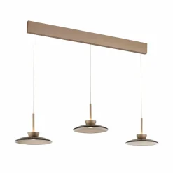 PURE Suspension LED Moon, bronze, verre/aluminium à 3 lampes| Suspensions Led|Suspensions