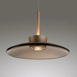 PURE Suspension LED Moon, bronze, verre/aluminium à 3 lampes| Suspensions Led|Suspensions