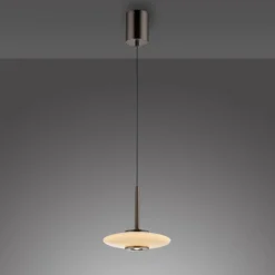 PURE Suspension LED Vitrum brun/opale verre/aluminium Ø 22 cm| Suspensions Led|Suspensions