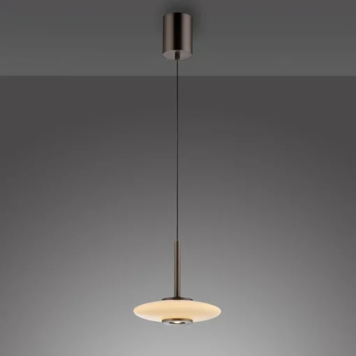 PURE Suspension LED Vitrum brun/opale verre/aluminium Ø 22 cm| Suspensions Led|Suspensions