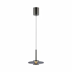 PURE Suspension LED Vitrum, gris, verre/aluminium, Ø 22 cm| Suspensions Led|Suspensions