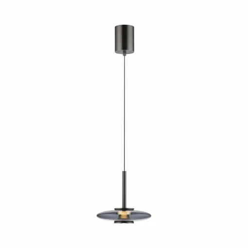 PURE Suspension LED Vitrum, gris, verre/aluminium, Ø 22 cm| Suspensions Led|Suspensions