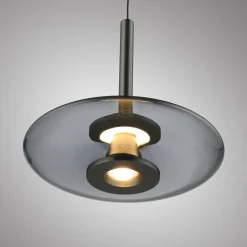 PURE Suspension LED Vitrum, gris, verre/aluminium, Ø 22 cm| Suspensions Led|Suspensions