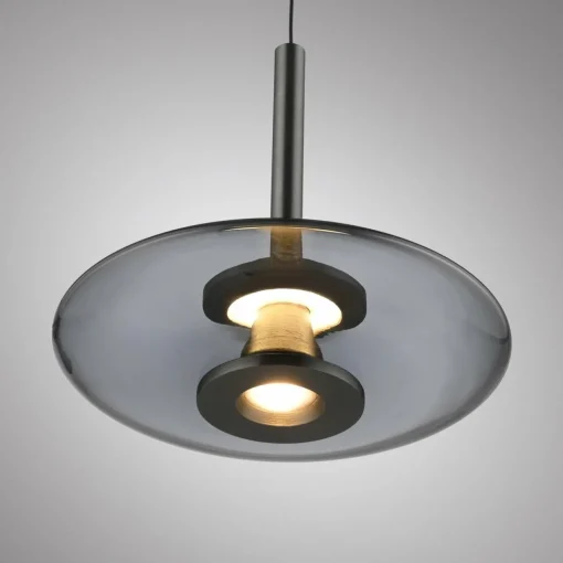 PURE Suspension LED Vitrum, gris, verre/aluminium, Ø 22 cm| Suspensions Led|Suspensions
