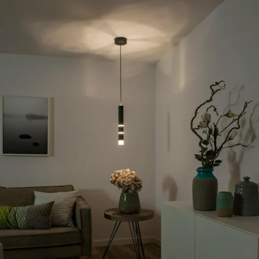 PURE Vega suspension LED, un cylindre, noir| Suspensions Led|Suspensions