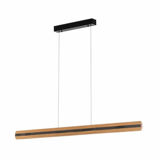 quitani Elis suspension LED chêne/noire 118 cm| Suspensions Led|Suspensions