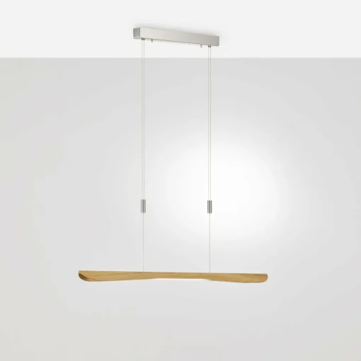 quitani Suspension LED Hiba, chêne naturel, longueur 118 cm| Suspensions Led|Suspensions