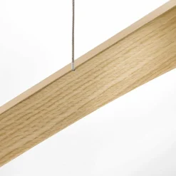 quitani Suspension LED Hiba, chêne naturel, longueur 118 cm| Suspensions Led|Suspensions