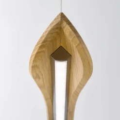 quitani Suspension LED Hiba, chêne naturel, longueur 118 cm| Suspensions Led|Suspensions