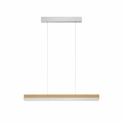 quitani Suspension LED Keijo, nickel/chêne, 83 cm| Suspensions Led|Suspensions