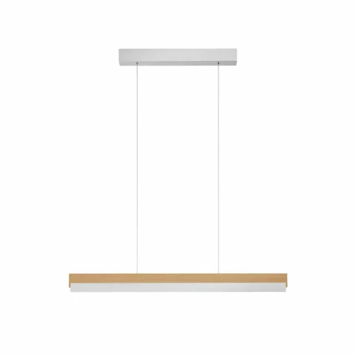 quitani Suspension LED Keijo, nickel/chêne, 83 cm| Suspensions Led|Suspensions