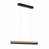 quitani Suspension LED Keijo, noir/chêne, 98cm| Suspensions Led|Suspensions
