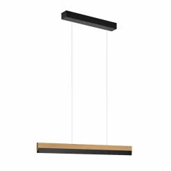 quitani Suspension LED Keijo, noir/chêne, 98cm| Suspensions Led|Suspensions