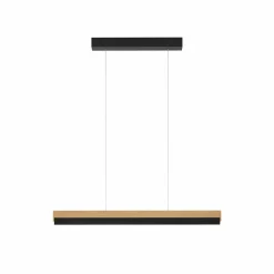 quitani Suspension LED Keijo, noir/chêne, 98cm| Suspensions Led|Suspensions