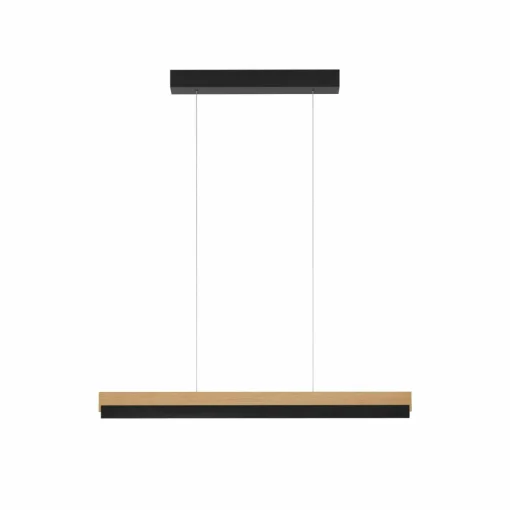 quitani Suspension LED Keijo, noir/chêne, 98cm| Suspensions Led|Suspensions