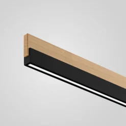 quitani Suspension LED Keijo, noir/chêne, 98cm| Suspensions Led|Suspensions