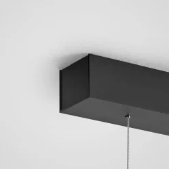 quitani Suspension LED Keijo, noir/chêne, 98cm| Suspensions Led|Suspensions