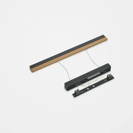 quitani Suspension LED Keijo, noir/chêne, 98cm| Suspensions Led|Suspensions