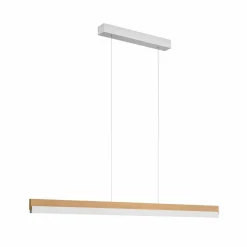 quitani Suspension LED Keijo, nickel/chêne, 123 cm| Suspensions Led|Suspensions