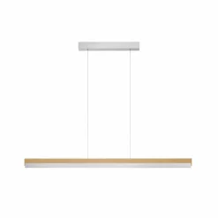 quitani Suspension LED Keijo, nickel/chêne, 123 cm| Suspensions Led|Suspensions