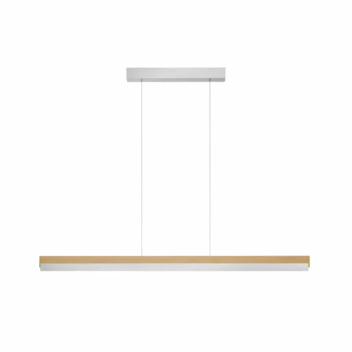 quitani Suspension LED Keijo, nickel/chêne, 123 cm| Suspensions Led|Suspensions