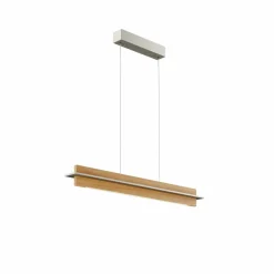 quitani Suspension LED Lexa, chêne/nickel, longueur 78 cm| Suspensions Led|Suspensions