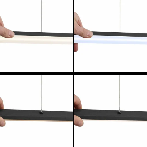 quitani Suspension LED Margita, longueur 88 cm, noir| Suspensions Led|Suspensions