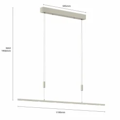 quitani Suspension LED Tolu, nickel, longueur 120 cm| Suspensions Led|Suspensions
