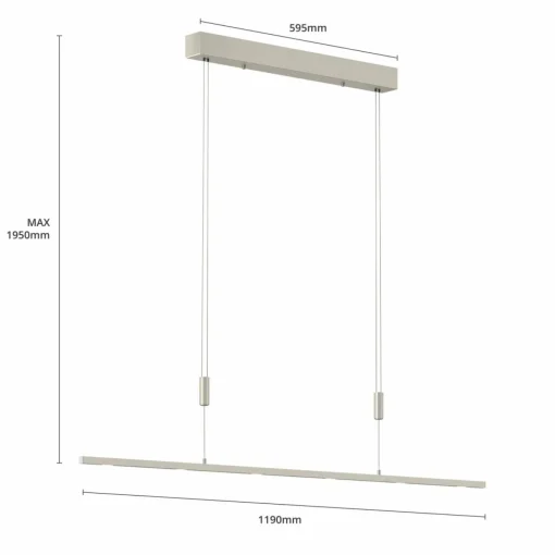 quitani Suspension LED Tolu, nickel, longueur 120 cm| Suspensions Led|Suspensions