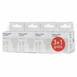 Müller-Licht Réflecteur LED GU10 5W 2 700K lot 3+1 320lm mat| Ampoules Led|Ampoules Led