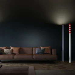Rotaliana Ciminiere d'Italia F3, doré/rouge-blanc| Lampadaires Led|Lampadaires