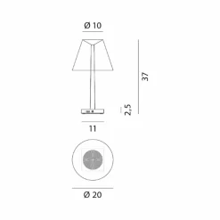 Rotaliana Dina+ T1 lampe de table LED rechargeable rouge| Lampes À Poser Led|Lampes À Poser Et Lampes De Table