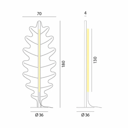 Rotaliana Eden Oak lampadaire LED, jaune| Lampadaires Led|Lampadaires